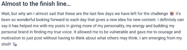 student testimonial screenshot